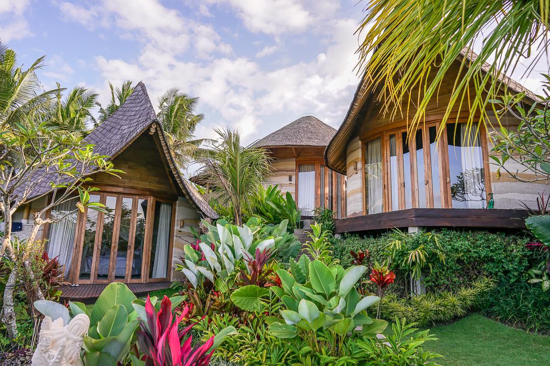 A functioning waste separation system in a sustainable Bali villa